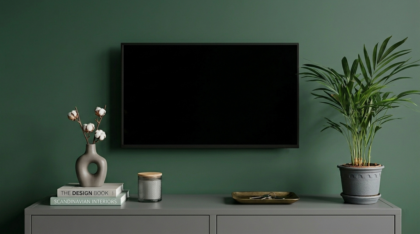 Écran Black Medium diffusant une œuvre d'art dans un espace physique